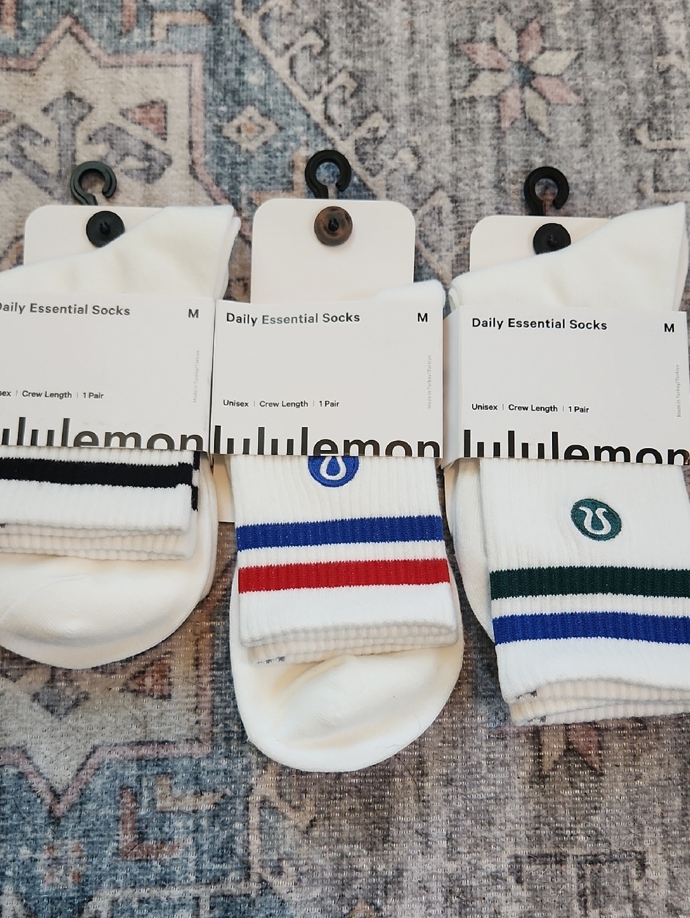 Lululemon 3 Pack Unisex Crew Socks